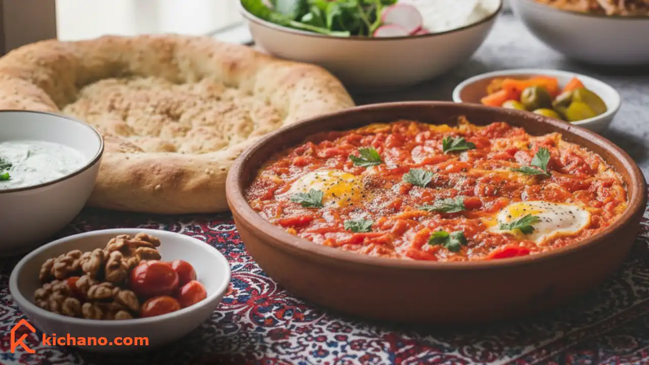 املت ایرانی همراه با نون و ماست