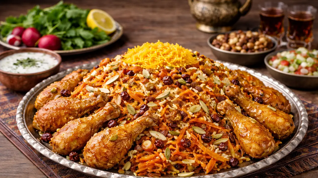 هویج پلو با مرغ