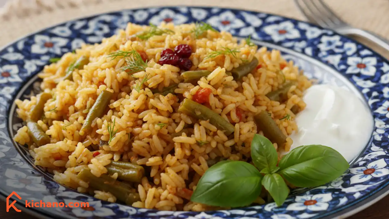 یک پرس لوبیا پلو ساده